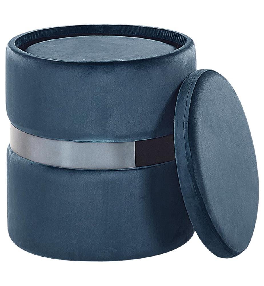 Set di 2 pouf contenitore DORIS Velluto Blu