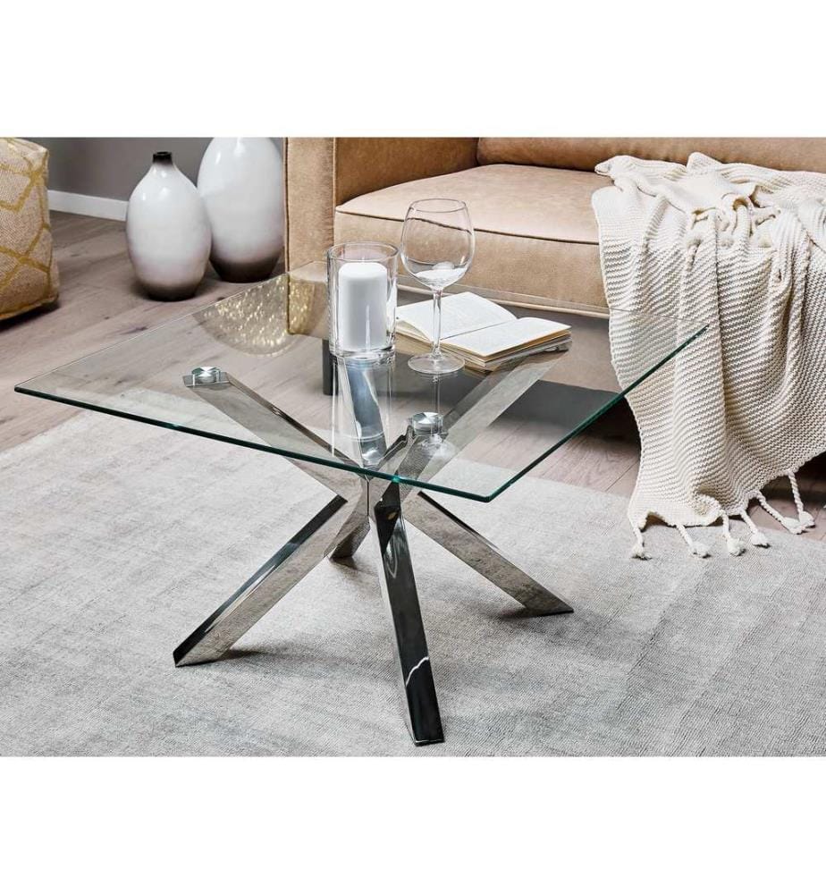 Couchtisch STARLIGHT Sicherheitsglas Silber