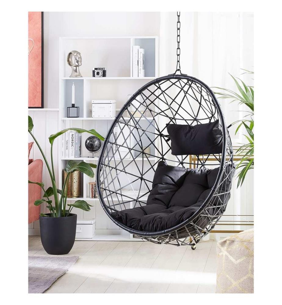 Hängesessel ALATRI Polyrattan Schwarz