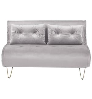 Schlafsofa 2-Sitzer VESTFOLD Samtstoff Grau