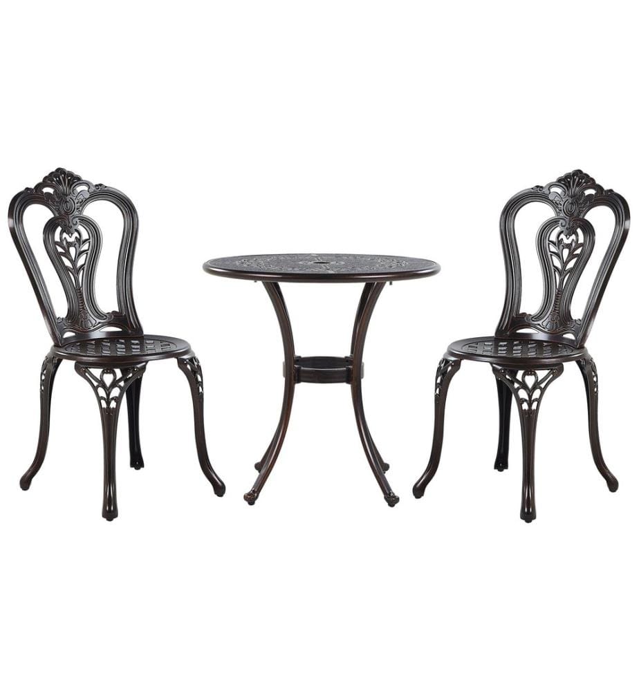 Bistro Set BOVINO Metall Dunkelbraun