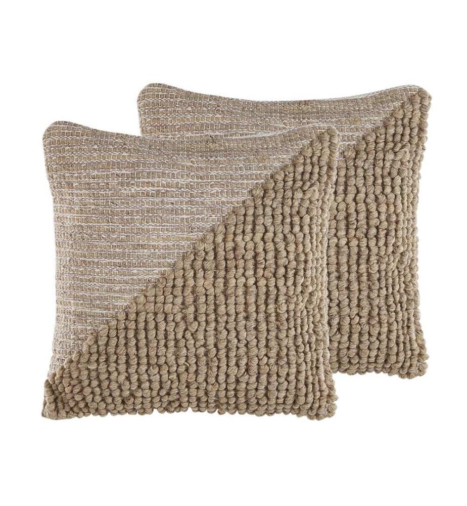 Set di 2 cuscini ASLANAPA Cotone 45 x 45 cm Beige Tinta unita