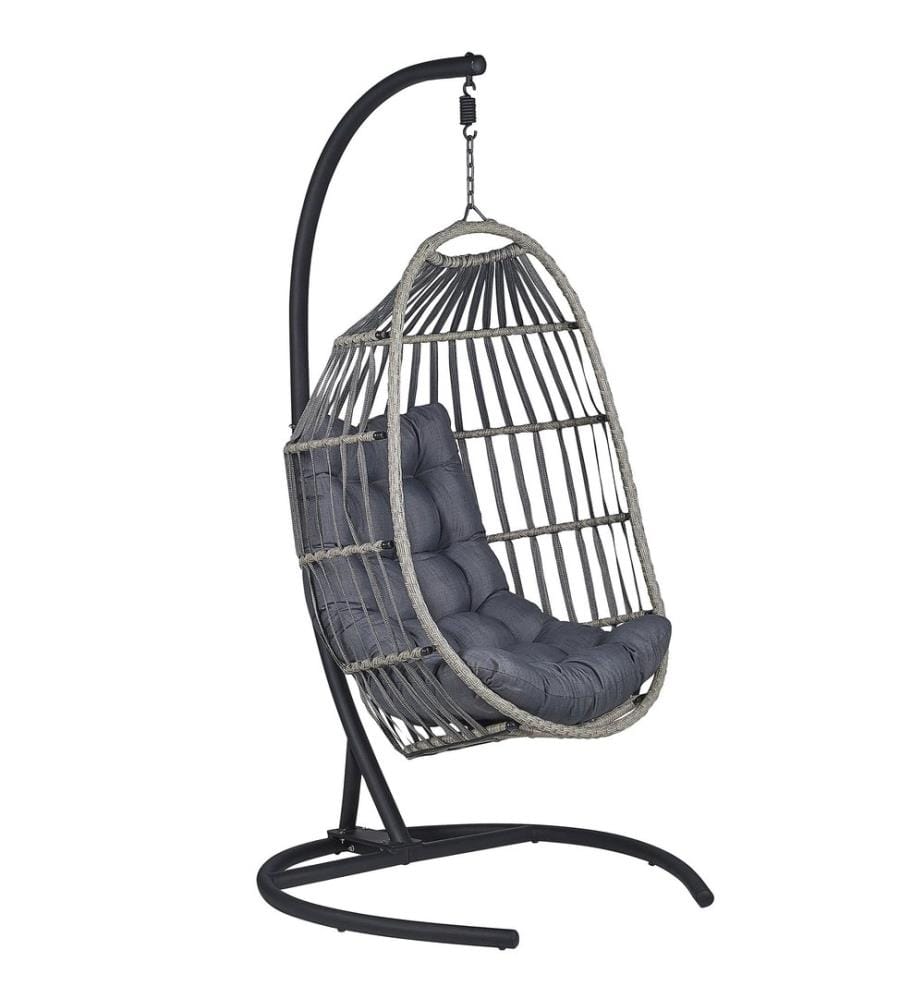 Hängesessel mit Gestell SESIA Polyrattan Dunkelgrau