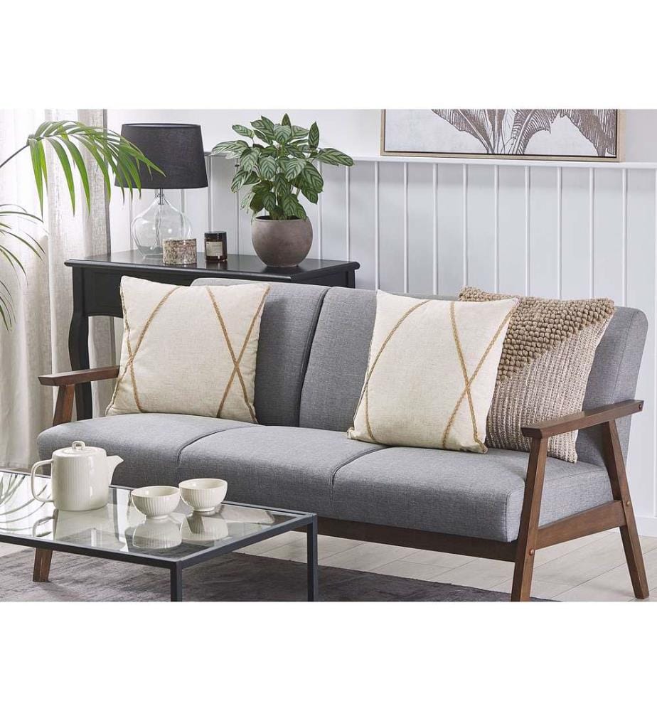Set di 2 cuscini LICUALA 45 x 45 cm Beige Trama geometrica