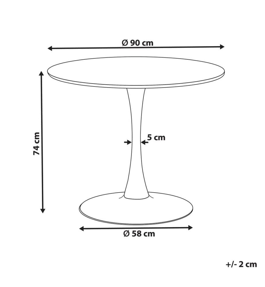 Table de repas BOCA Marbre noir 90 cm 90 cm