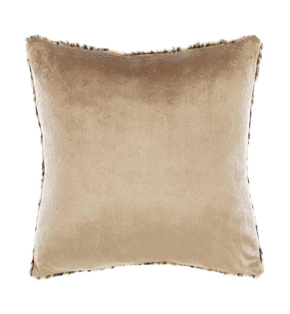 Set di 2 cuscini FOXTAIL Finta pelliccia 45 x 45 cm Marrone Trama animale