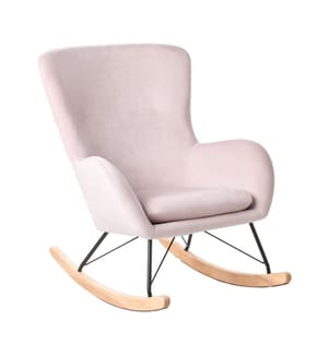 Fauteuil à bascule ELLAN Velours Rose