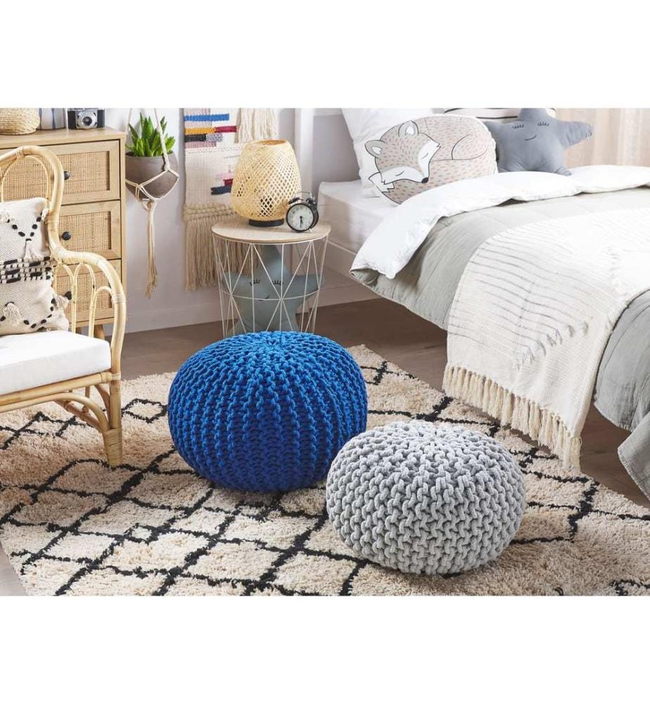 Pouf CONRAD Baumwolle Marineblau