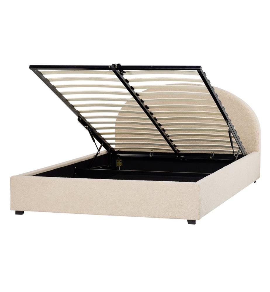Lit ottoman Bouclé VAUCLUSE 160 x 200 cm Beige