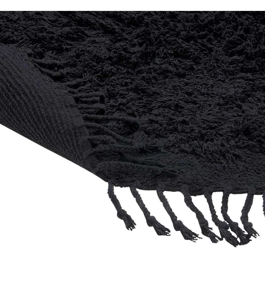 Teppich BITLIS Schwarz ø 140 cm Baumwolle