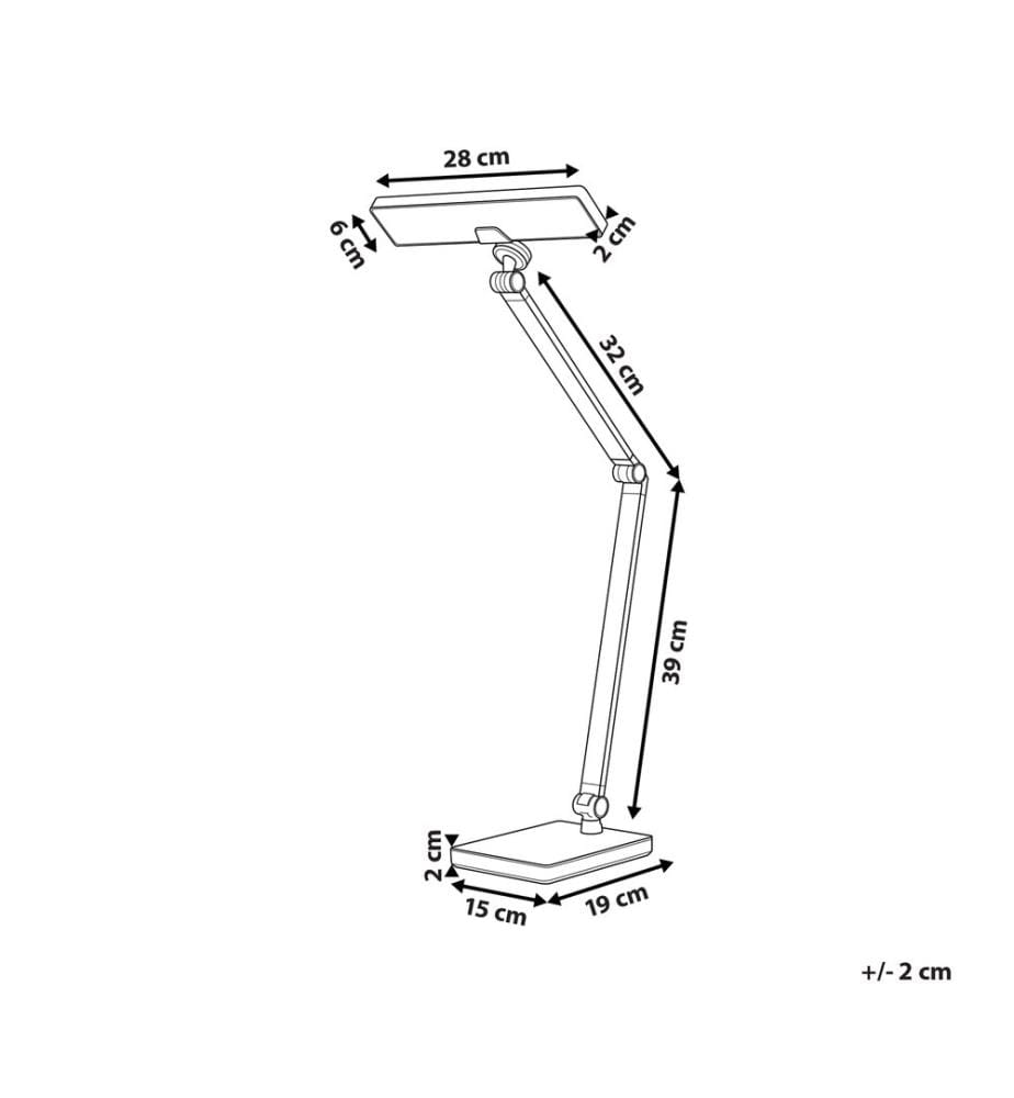 Lampada da scrivania a LED LACERTA con Caricatore wireless Metallo Nero