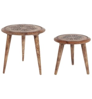 Beistelltisch 2er Set TURUA Mango Holz Braun