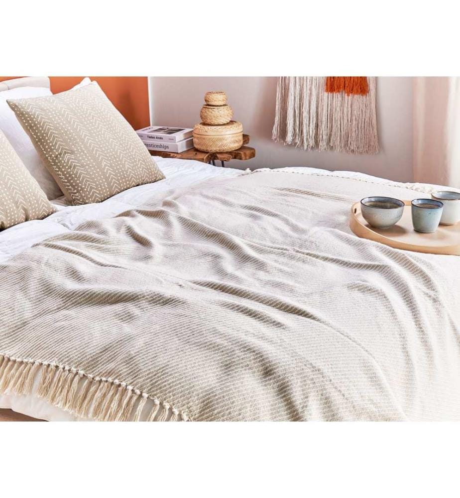 Couverture YARSA Coton 125 x 150 cm Beige