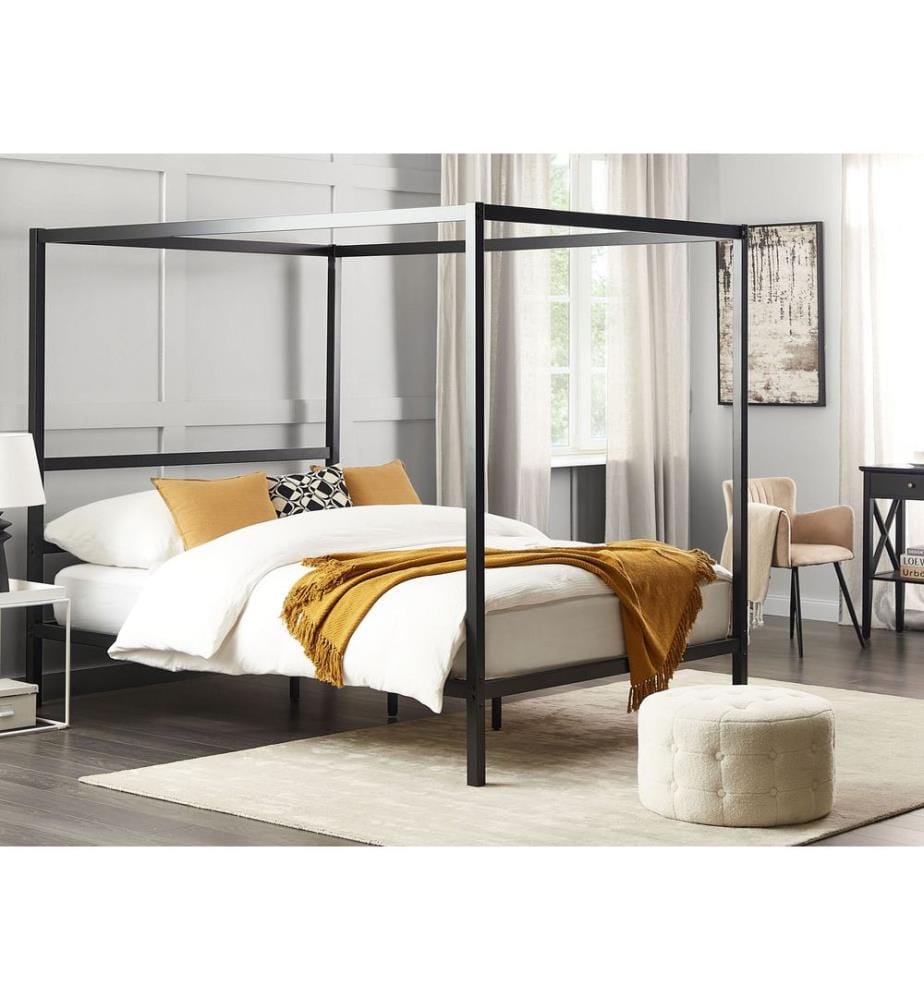Himmelbett Metall LESTARDS 160 x 200 cm Schwarz