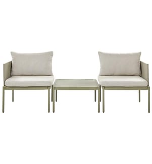 Lounge Set mit Tisch 2-Sitzer TERRACINA Metall Olivgrün