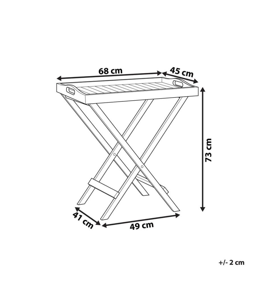 Table d'appoint pour le jardin AMANTEA Acacia Marron foncé Pliant