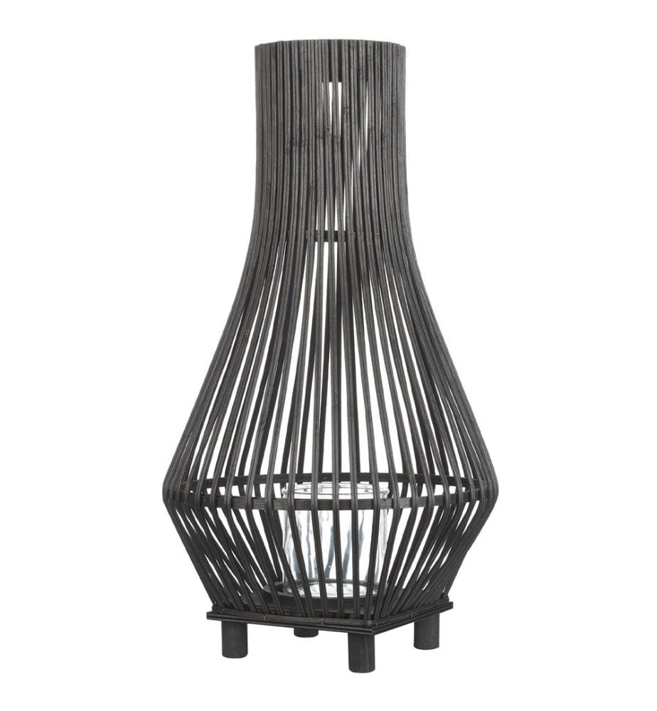 Lanterne LEYTE Bambou 58 cm Noir