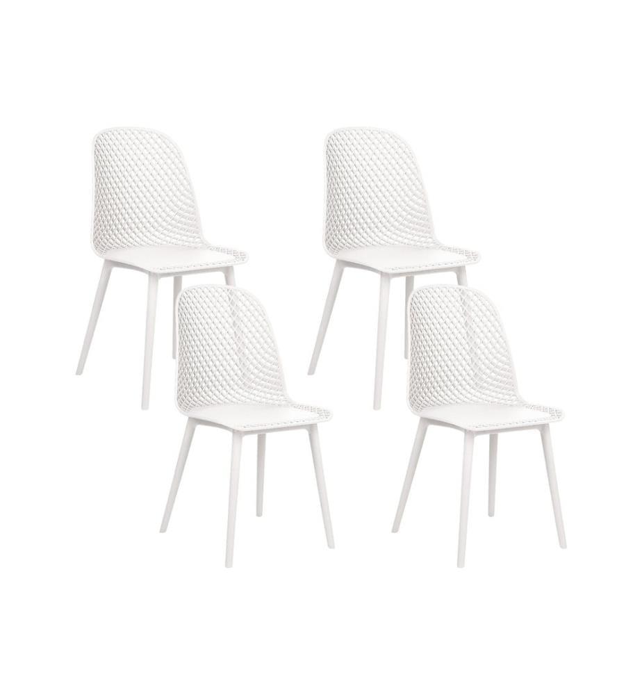 Lot de 4 chaises de salle à manger EMORY Blanc