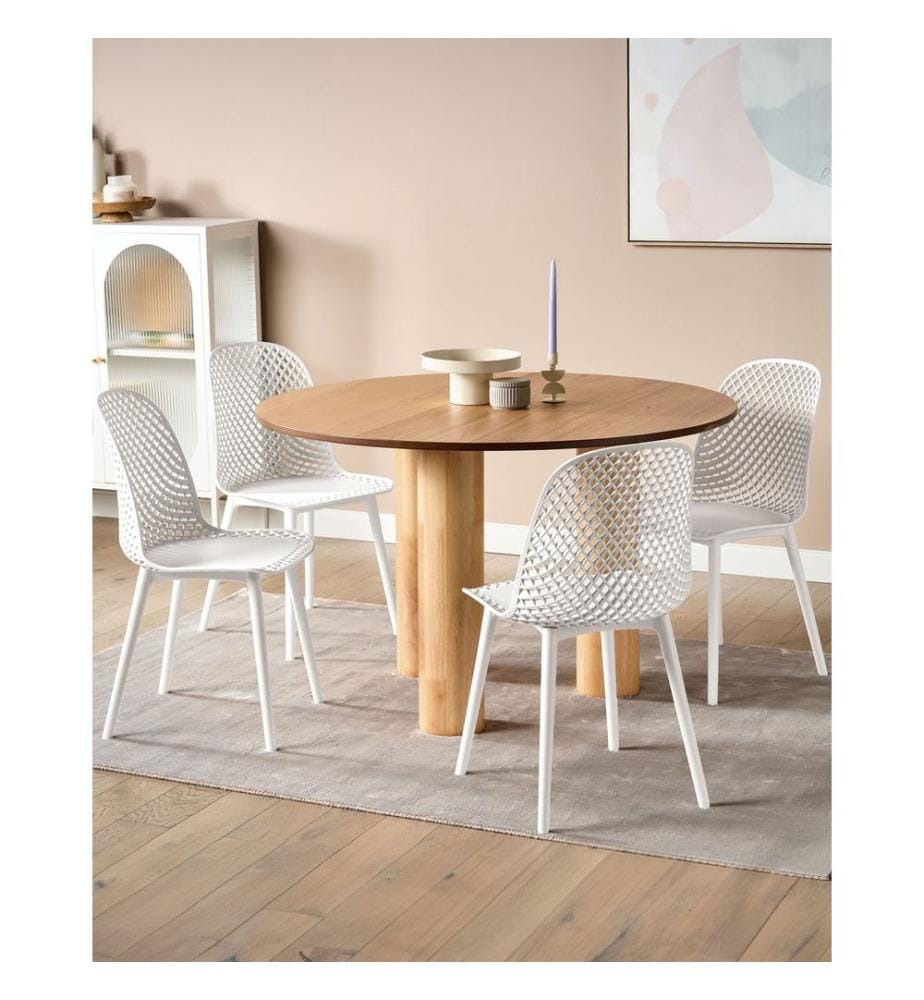 Lot de 4 chaises de salle à manger EMORY Blanc