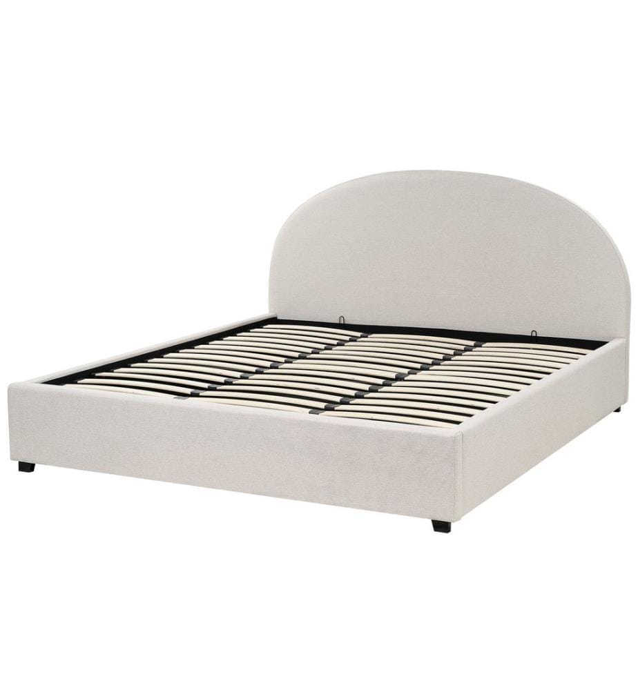 Lit ottoman Tissu VAUCLUSE 180 x 200 cm Beige clair