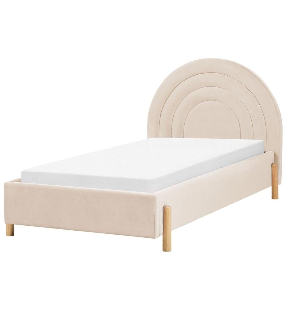 Lit d'enfant Velours ANET 90 x 200 cm Beige