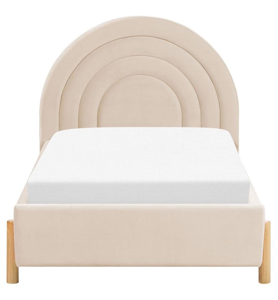 Lit d'enfant Velours ANET 90 x 200 cm Beige