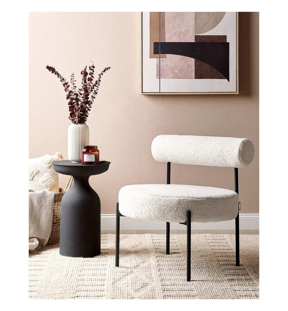 Fauteuil ALPHA Bouclé Blanc