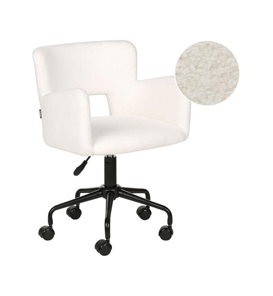 Chaise de bureau SANILAC Bouclé Blanc cassé