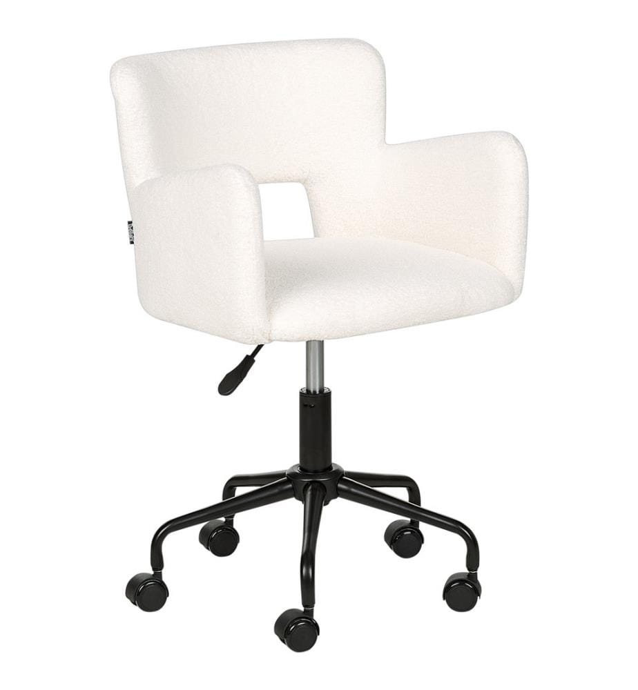 Chaise de bureau SANILAC Bouclé Blanc cassé
