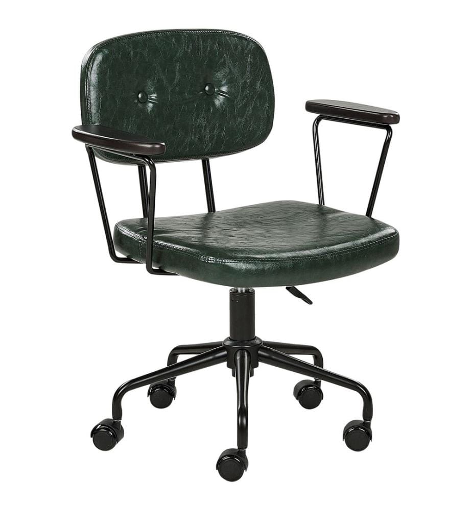 Chaise de bureau ALGERITA Cuir PU Vert foncé