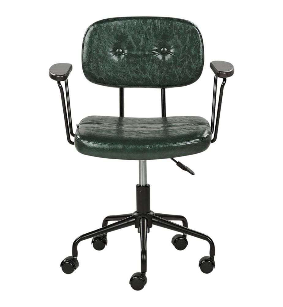 Chaise de bureau ALGERITA Cuir PU Vert foncé