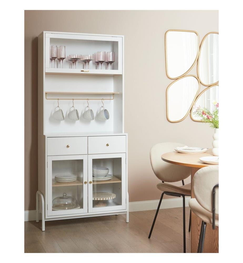 Vitrine mit Glastüren PARLIN 82 cm Weiss