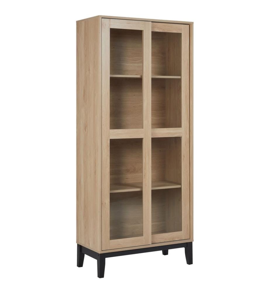 Vitrine mit Glastüren RUMSON 80 cm Hellbraun