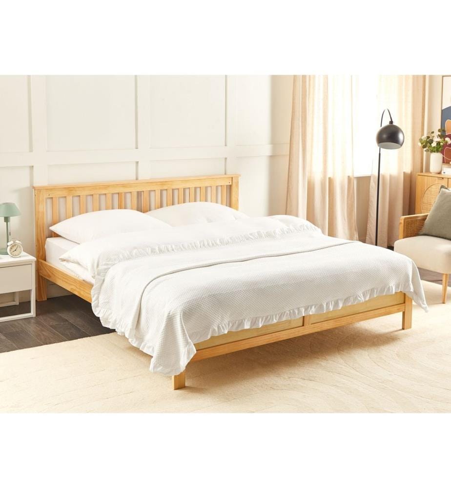 Couvre-lits HATTON Coton 220 x 240 cm Blanc cassé