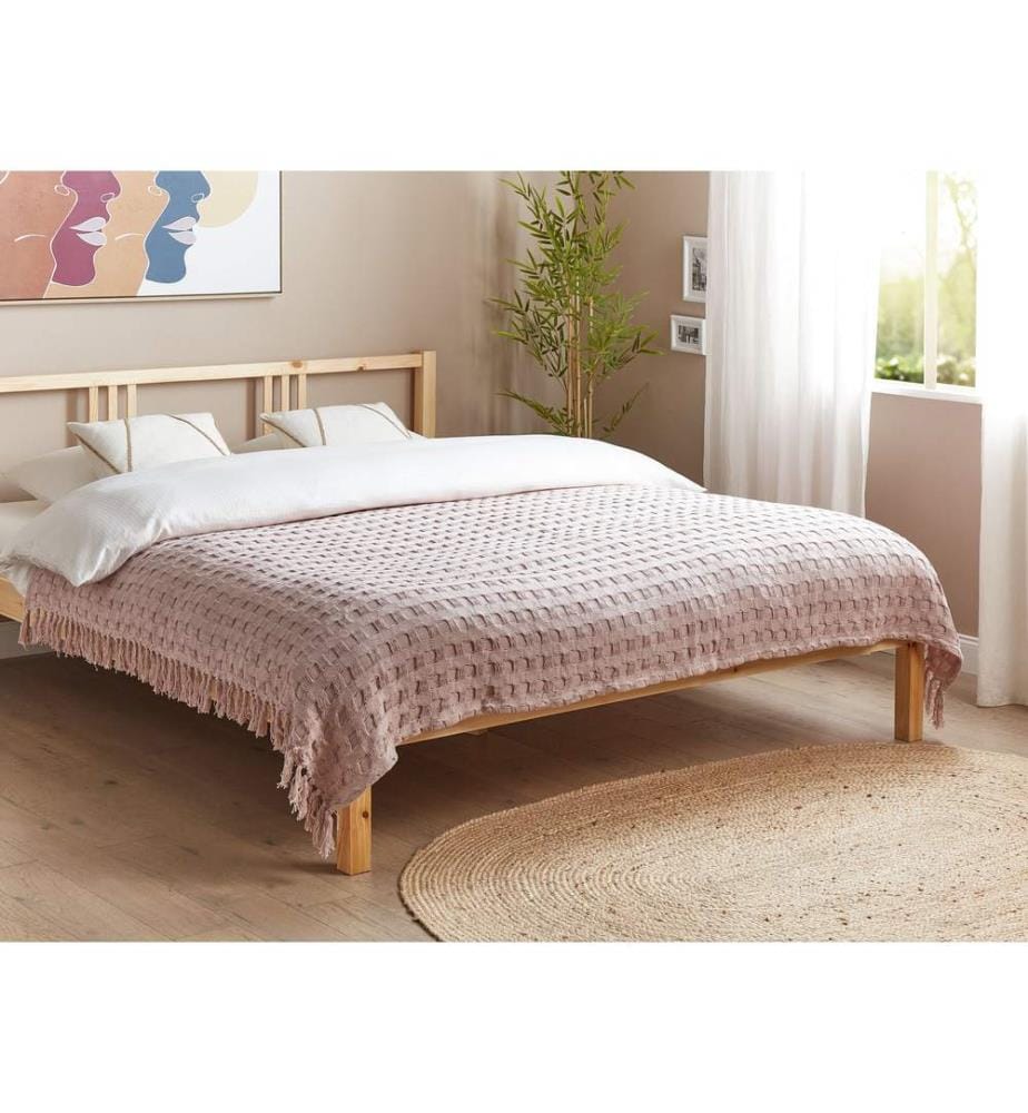 Couvre-lits BERE Coton 150 x 200 cm Rose pastel