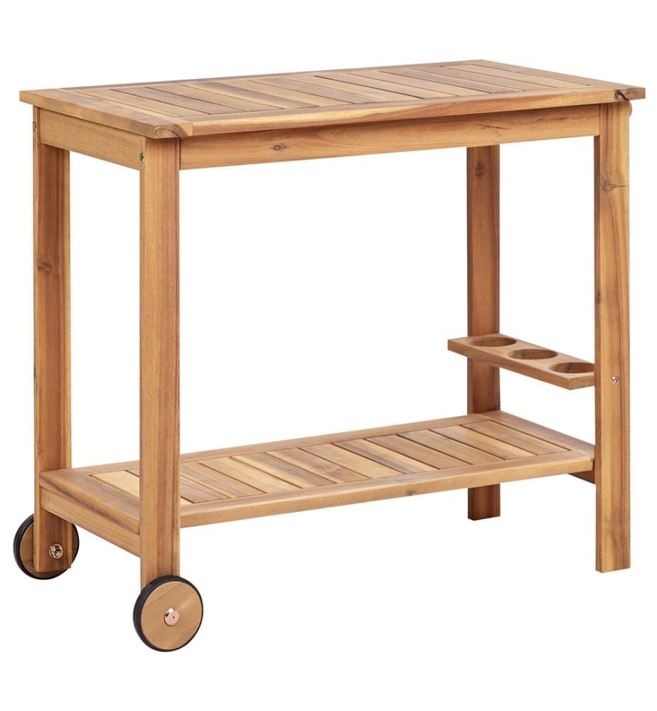 Chariot à boissons de jardin SASSARI II Bois d'acacia certifié Marron clair