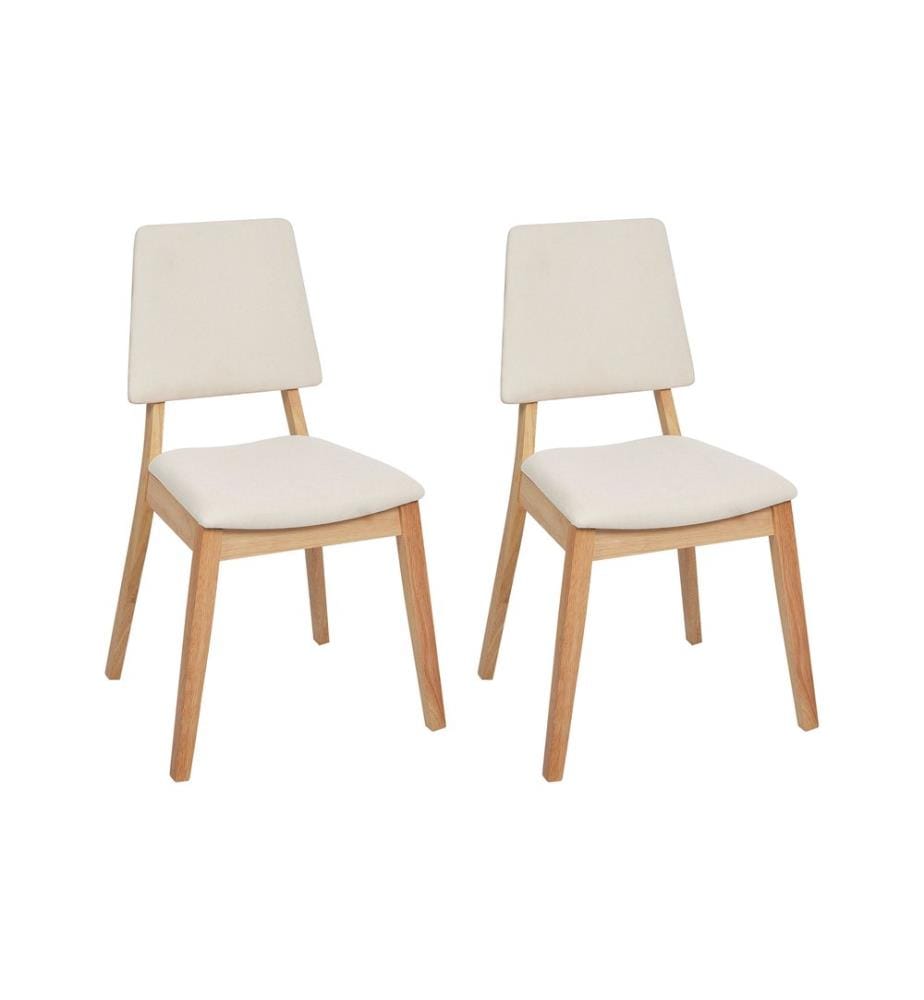 Esszimmerstuhl 2er Set MERRILL Holz Hellbeige