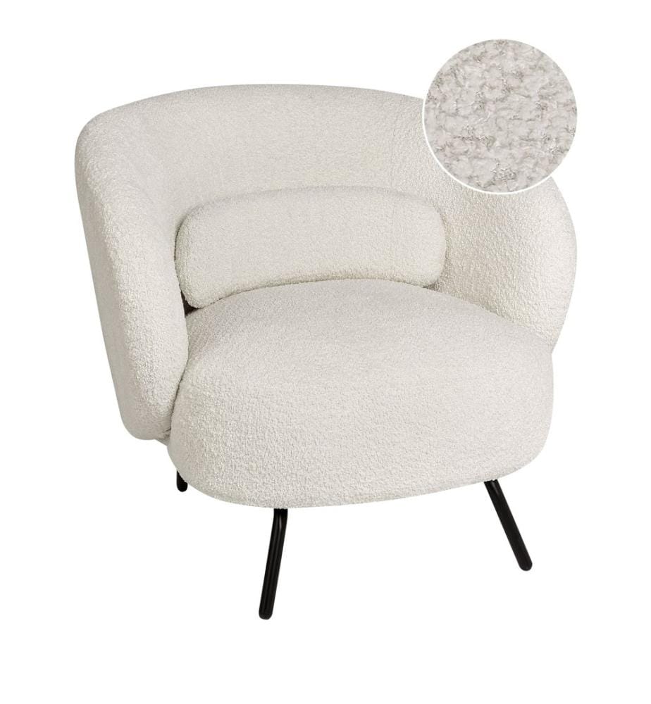 Fauteuil MAKELA Bouclé Blanc cassé