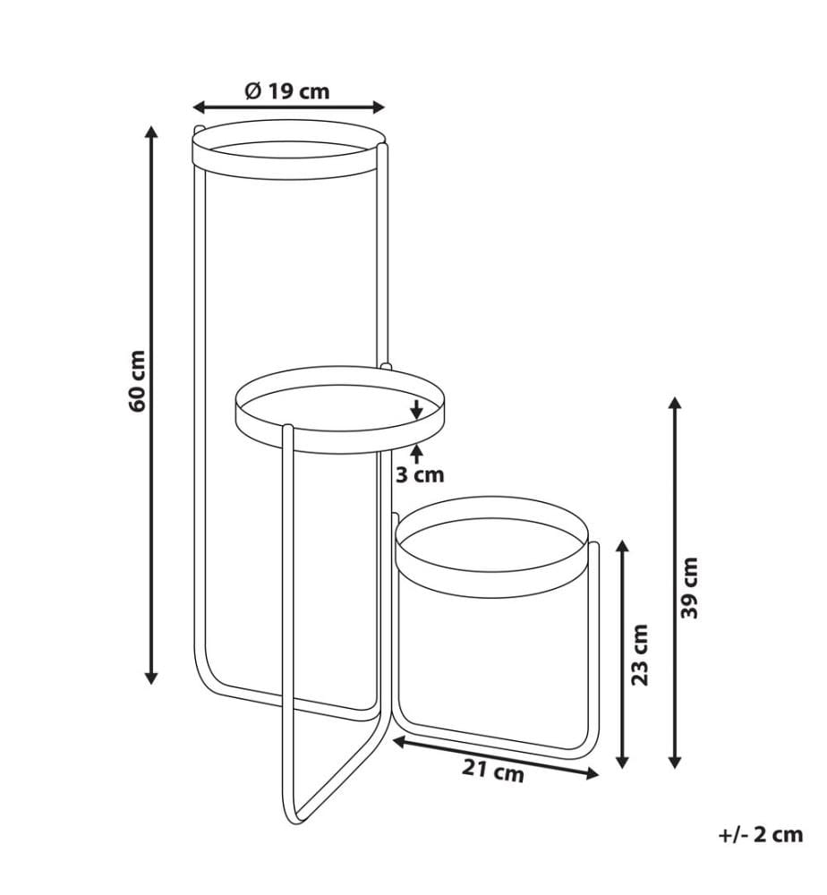 Support de pots FRAGARIA Métal 42 cm Noir