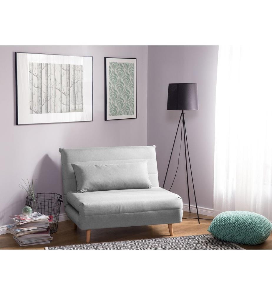 Single Sofa Bed SETTEN Fabric Light Grey