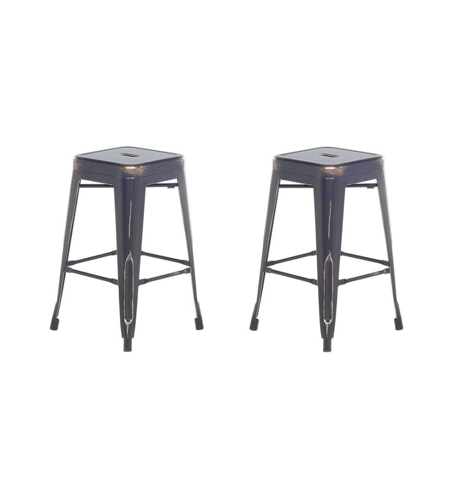 Set mit 2 Barhockern CABRILLO Metall Schwarz