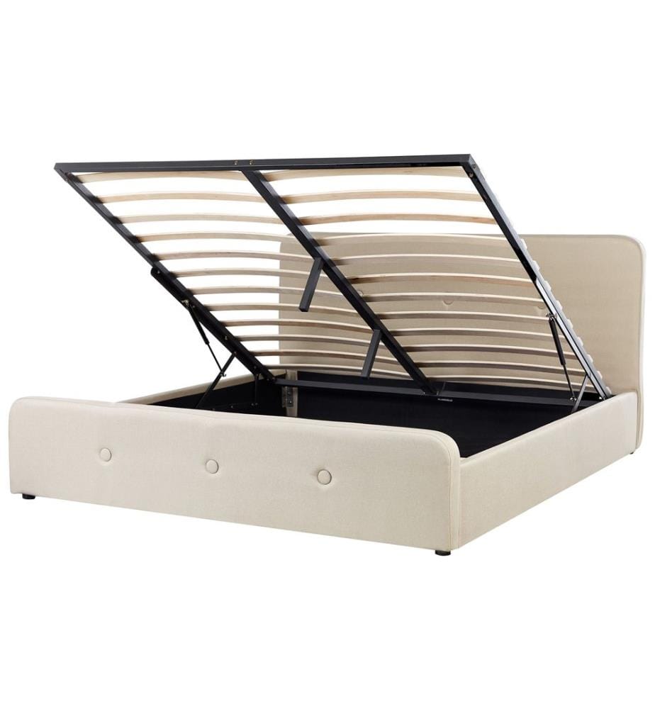 Lit ottoman Lin synthétique RENNES 180 x 200 cm Beige