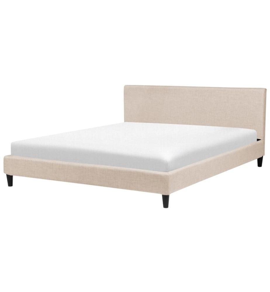 Lit avec sommier Tissu FITOU 180 x 200 cm Beige