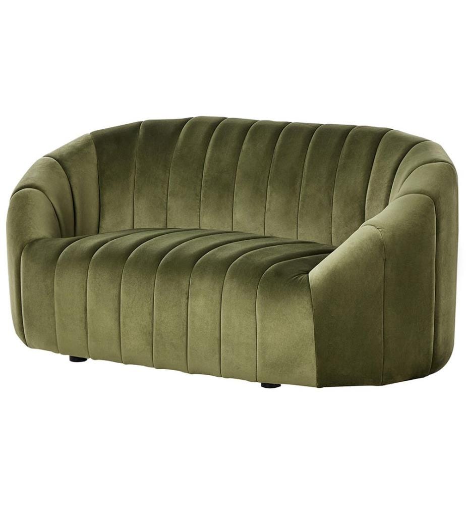 Sofa 2-Sitzer MALUNG Samtstoff Dunkelgrün