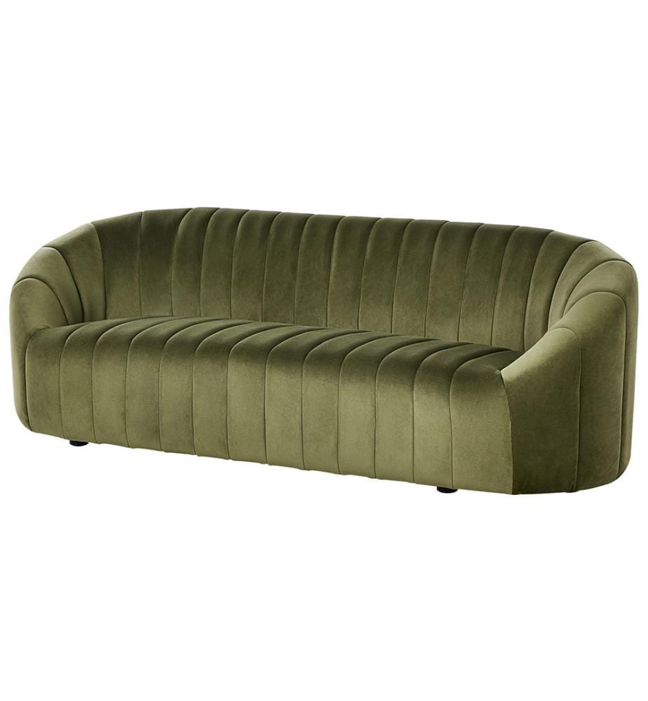 Sofa 3-Sitzer MALUNG Samtstoff Dunkelgrün