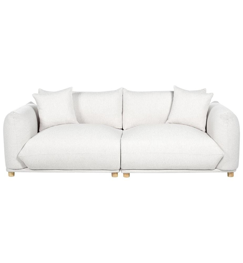 Sofa 3-Sitzer LUVOS Stoff Cremeweiss
