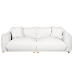 Sofa 3-Sitzer LUVOS Stoff Cremeweiss