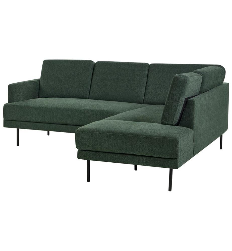 Canapé d'angle 4 places BREDA Tissu Vert foncé Côté gauche