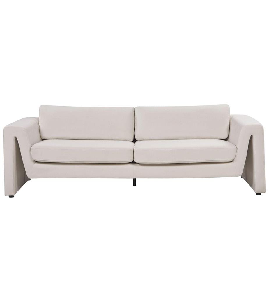 Sofa 3-Sitzer MAUNU Samtstoff Hellbeige