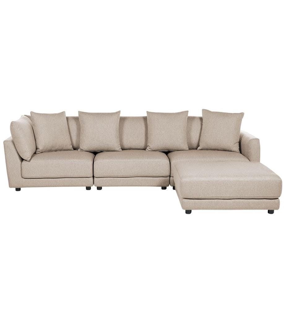 Divano 3 posti SIGTUNA Tessuto Beige con ottomana